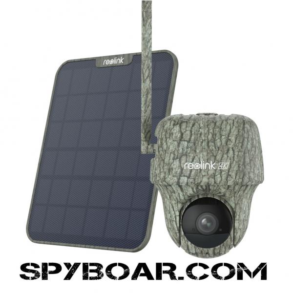Маскировъчна 4G външна онлайн камера Reolink Go Ranger PT със соларен панел, 4K 8MP + 32 GB карта памет