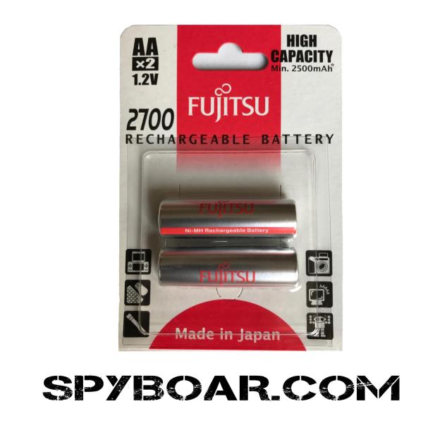 Акумулаторни батерии Fujitsu тип АА - 1.2V/2700mAh  AA-R6 с пъпка Fujitsu  HR-3UAEU (2 бр)