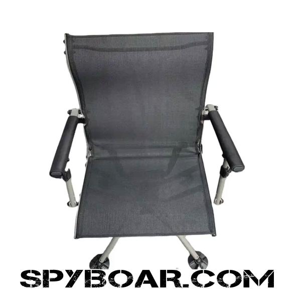 Hunting chair with 360 degree silent rotation, foldable and easily portable for blinds and ground use