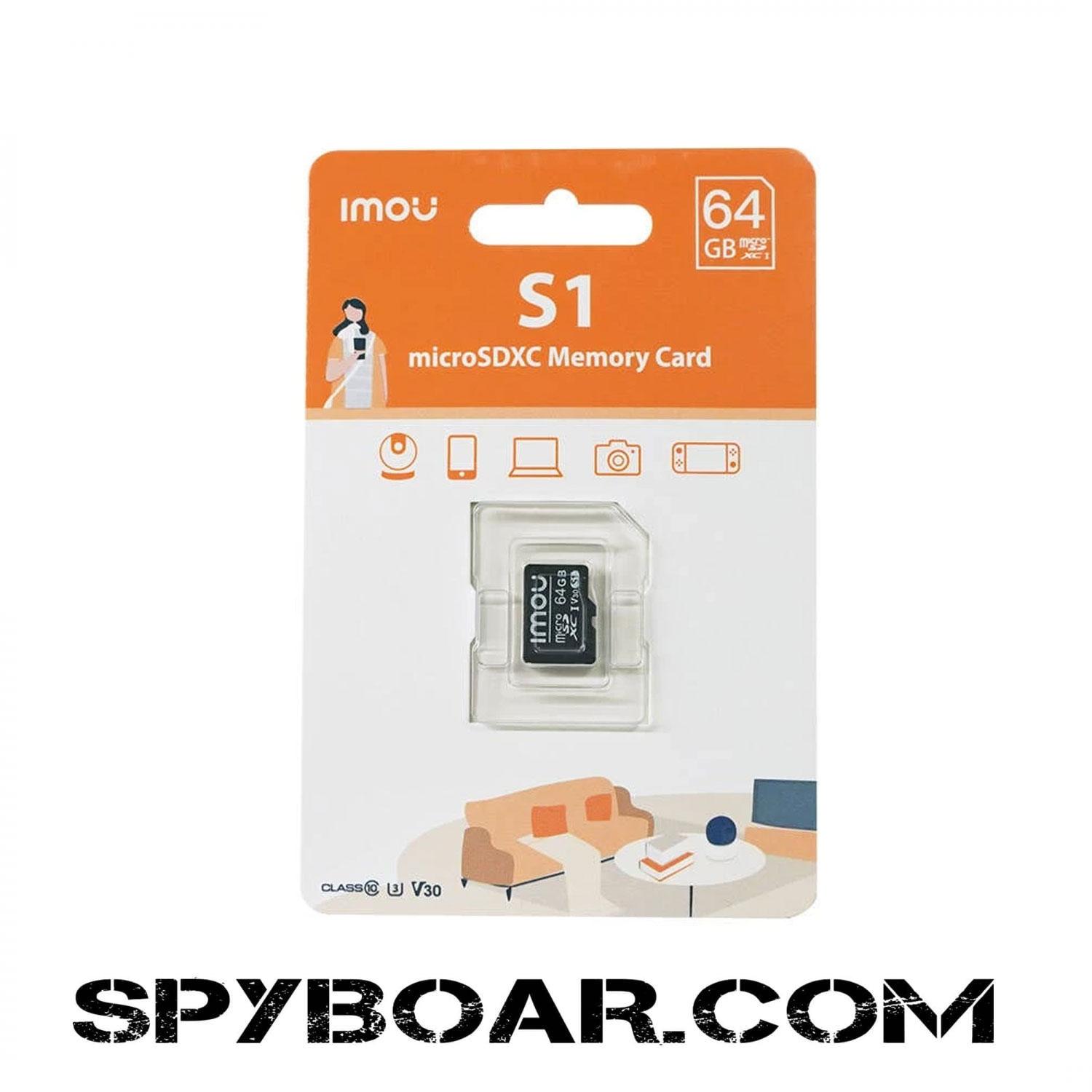 Micro SD Memory Card IMOU – 64 GB S1, class 10