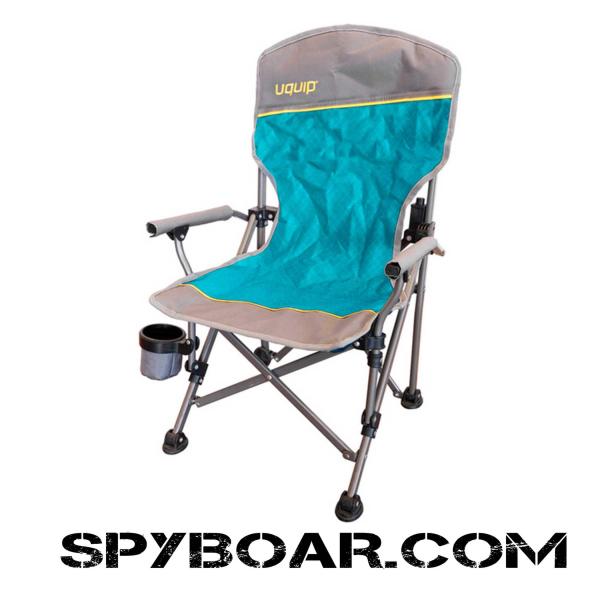 Uquip Kirby folding chair with steel frame and cup holder