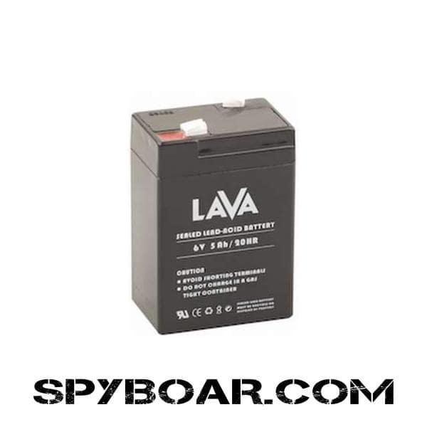 Lead rechargeable accumulator battery Lava 6V/4Ah