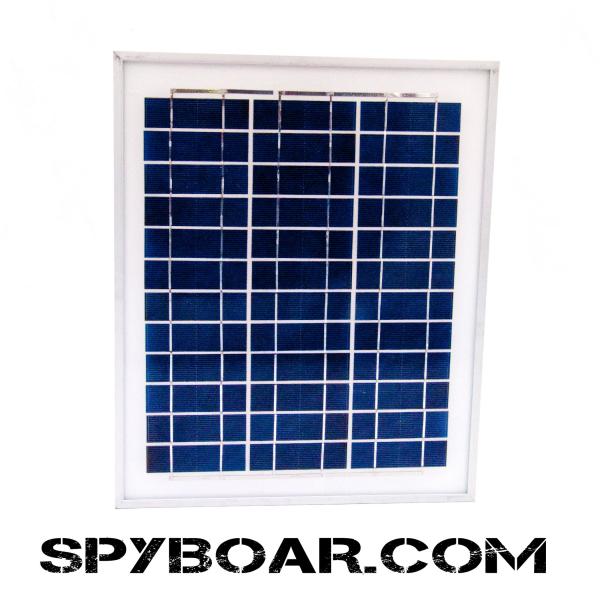 Solar panel with power 10W and voltage 12V for feeder kits and hunting cameras